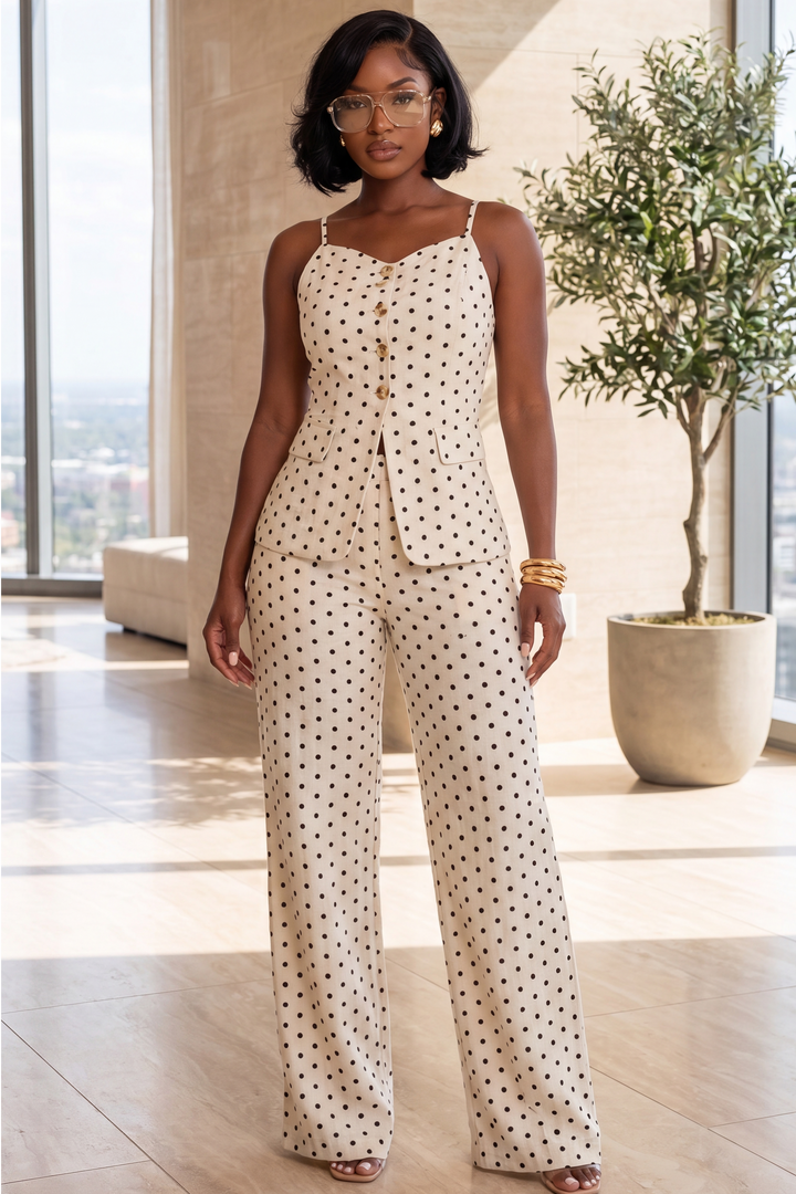 The Riviera Charm Set [Ivory Polka Dot]
