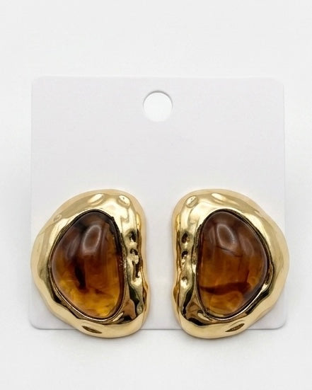 Artisan Nugget Stone Earrings