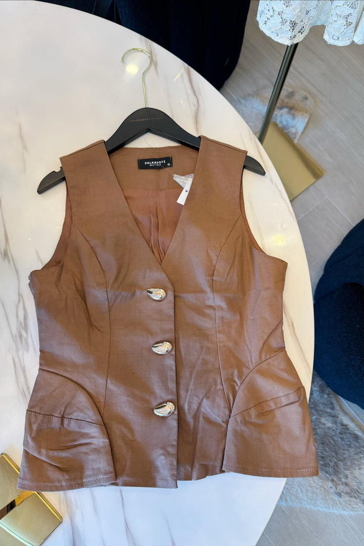Simple Cute Button Up Vest