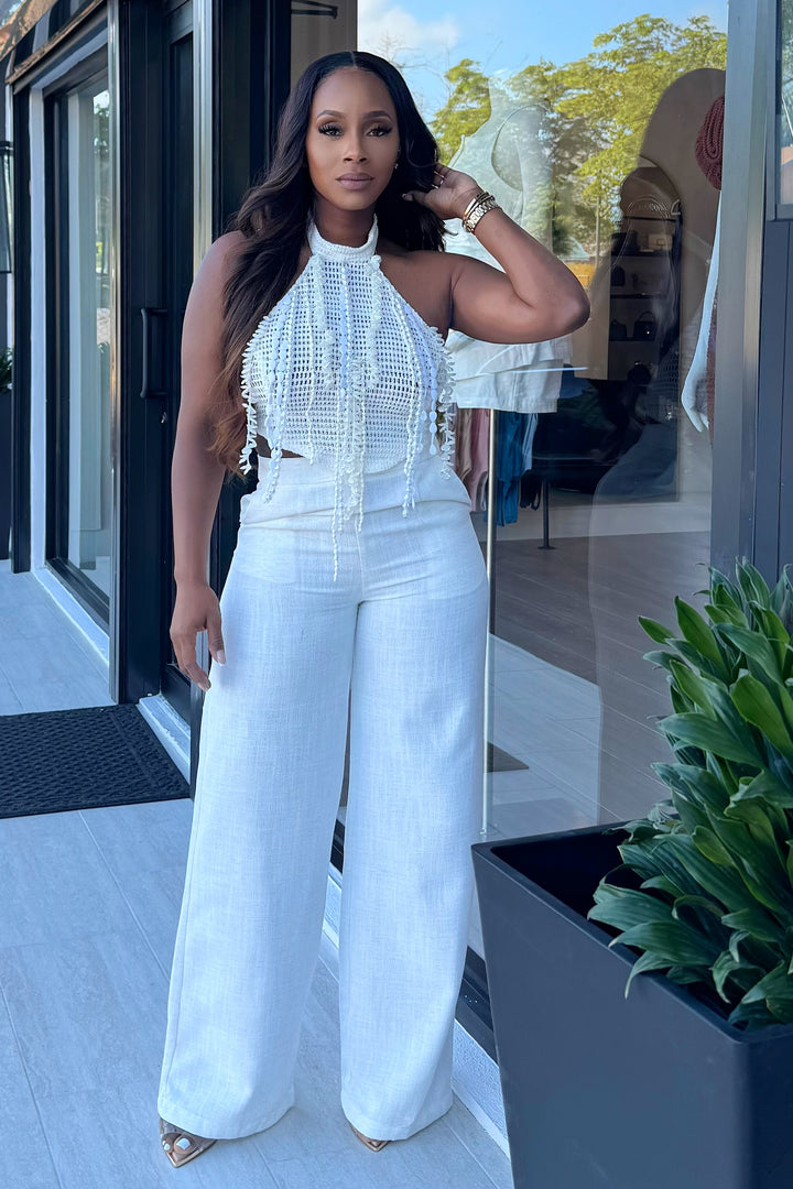 Make it a staycation back out pant (ivory)