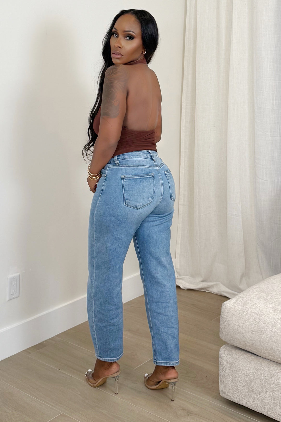 Mocha Drape Ring Top (Brown)