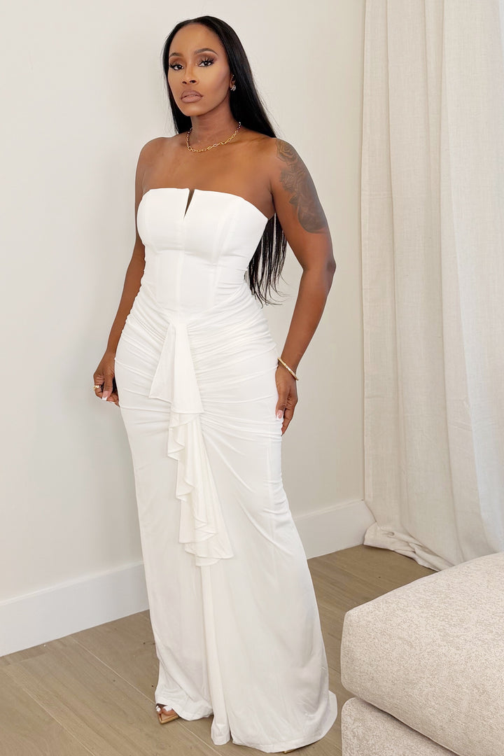 Celeste Ruffle Gown [Ivory]