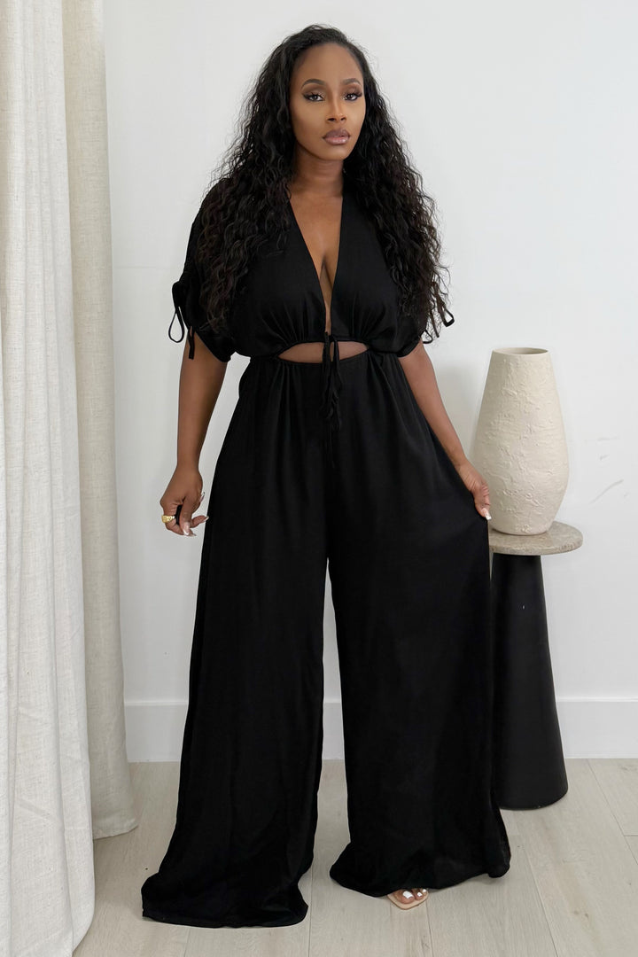 Keep it cool Keyhole Jumpsuit(Black)