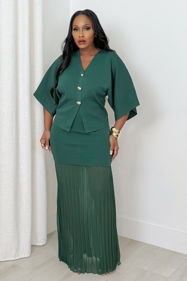 Emerald Poise Skirt Set (Green)