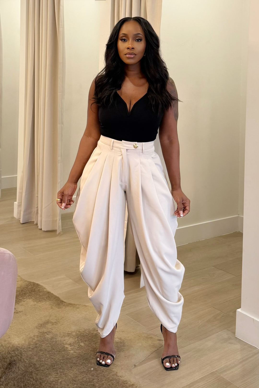 Monaco Drape High waist Trousers
