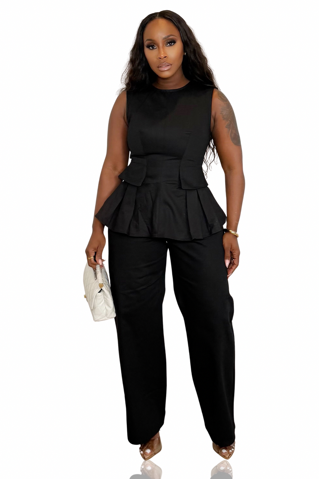 The After Hours Peplum Set [Black]