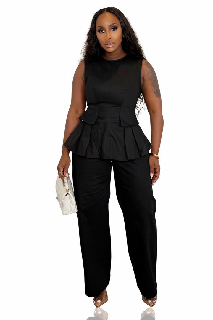 The After Hours Peplum Set [Black]