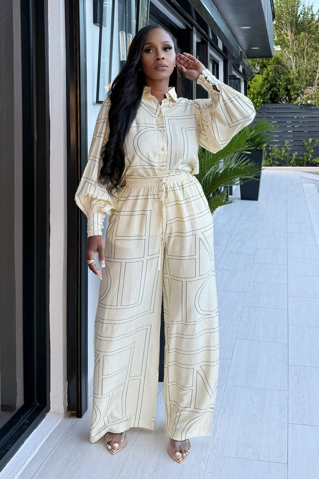 Horizon Sun pant set (Cream)
