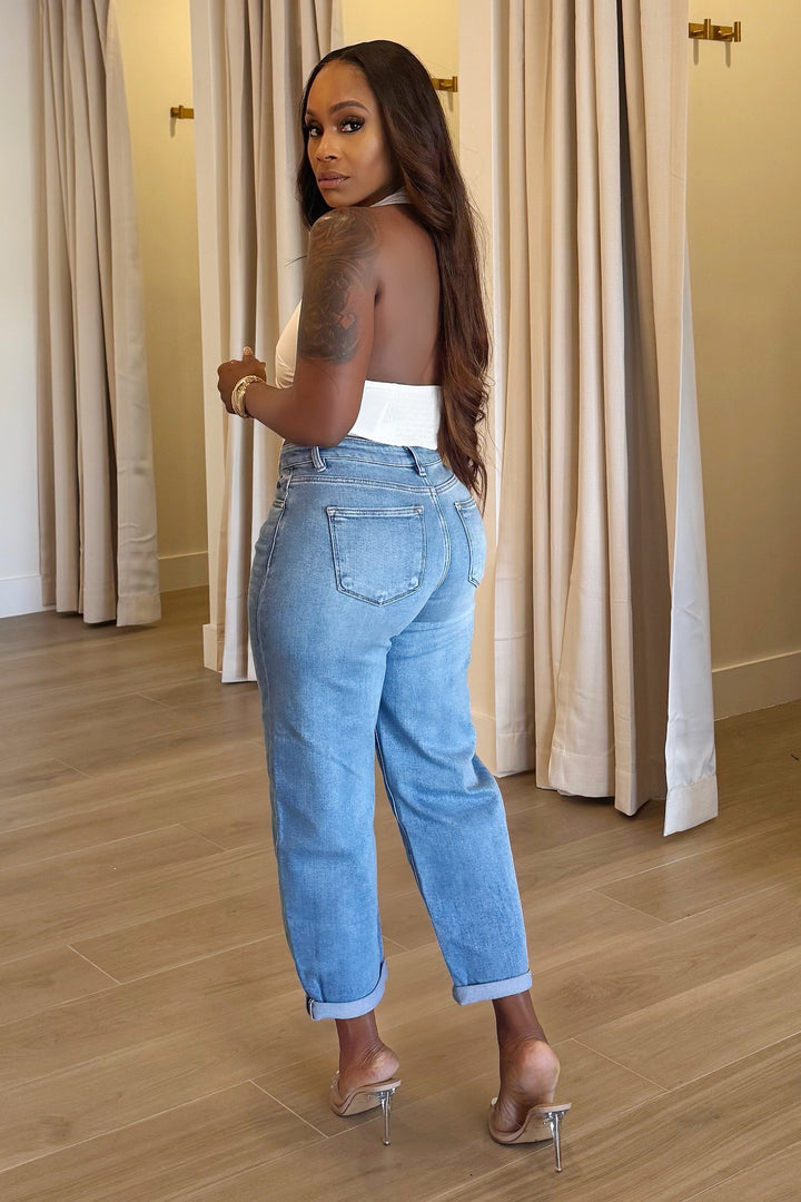 Barrel Cuff Baggy Denim (Light Wash)