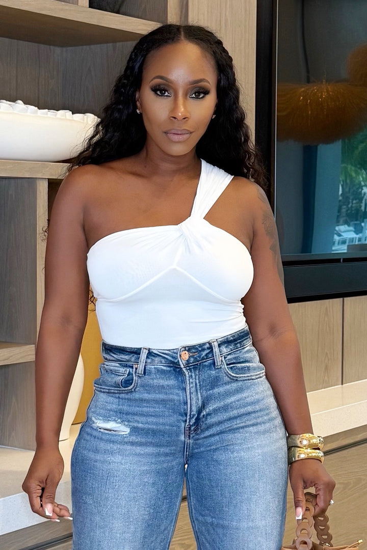 One strap stretch fit bodysuit
