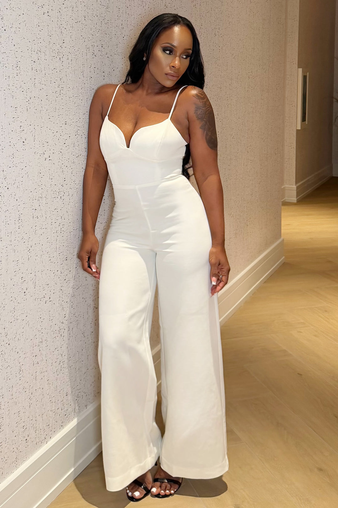 Ivory Allure Wide-Leg Jumpsuit [Ivory]