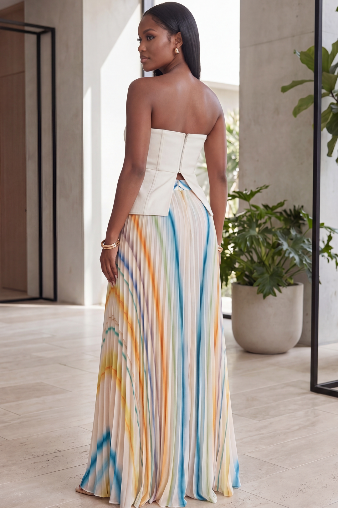 The Solstice Pleated Pants Set [Multi]