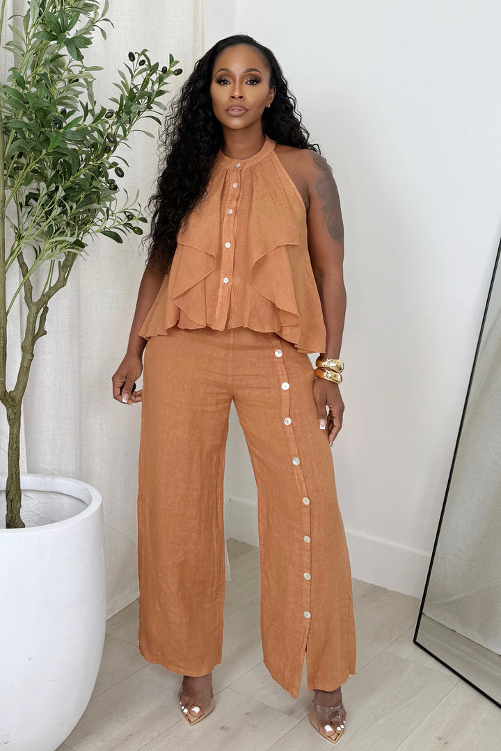 Sahara Drift Linen Pant Set