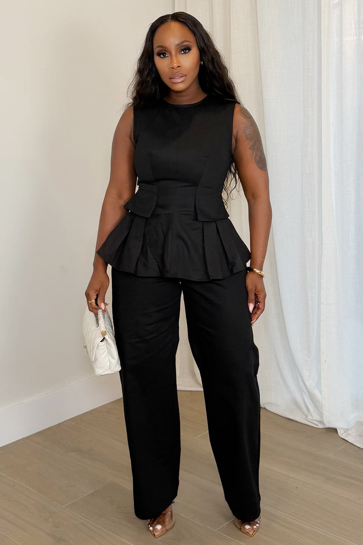 The After Hours Peplum Set [Black]