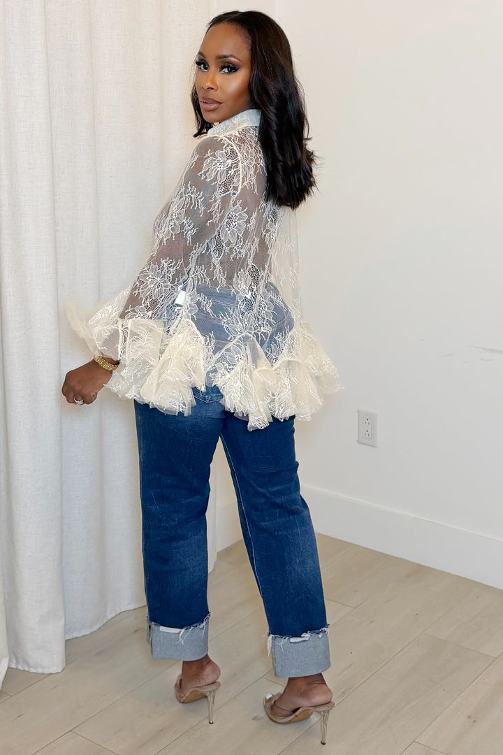 The Lace Affair Top [Ivory]