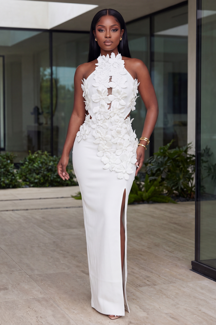 Ethereal Bloom Maxi Dress [White]