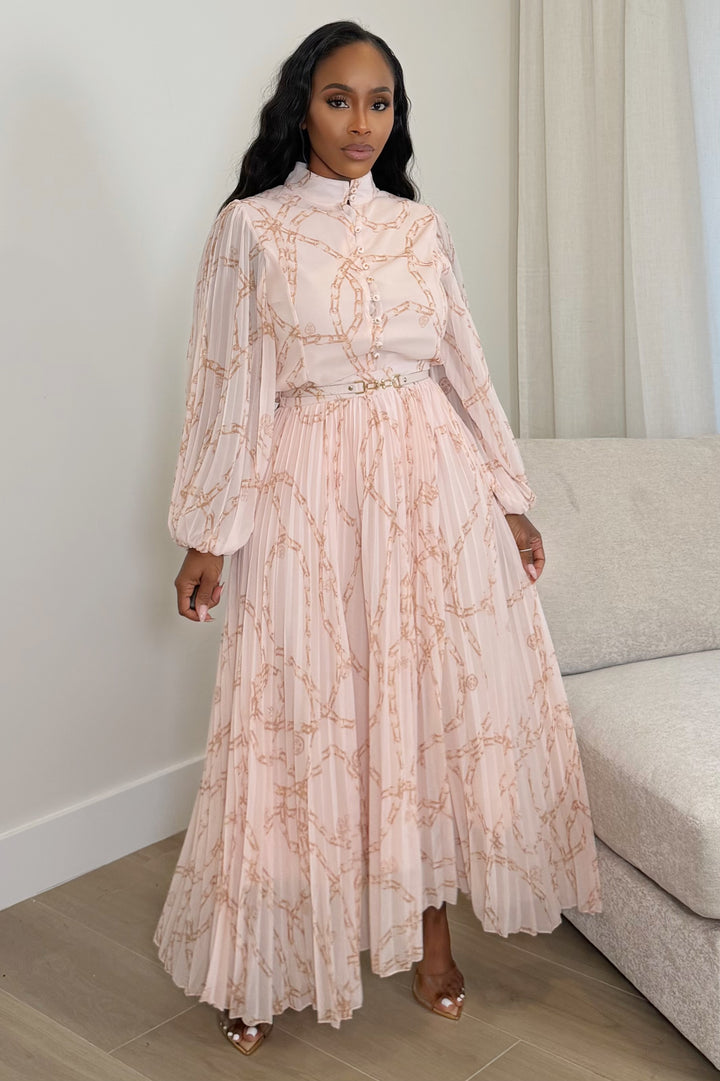 Grace &amp; Chain Pleated Set [Blush Chain]