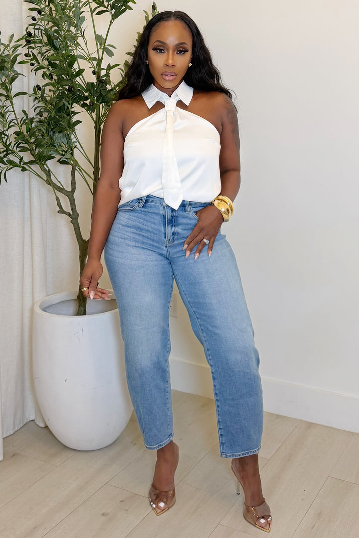 The Executive Tie Halter Top