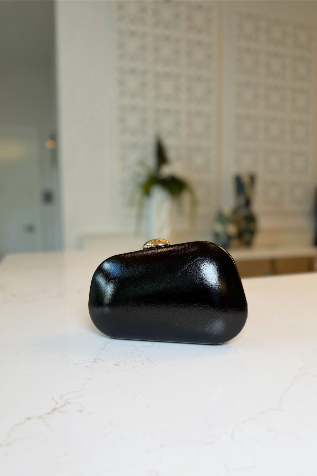 Asymmetrical Gold clasp Clutch