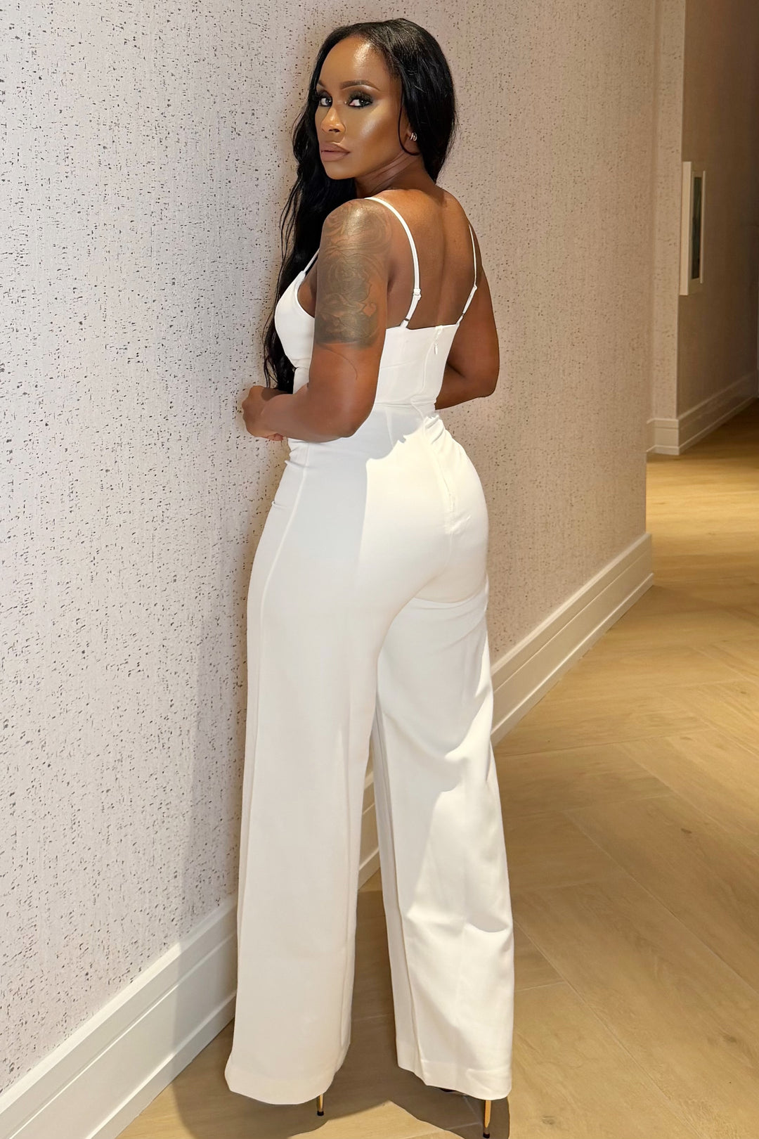 Ivory Allure Wide-Leg Jumpsuit [Ivory]