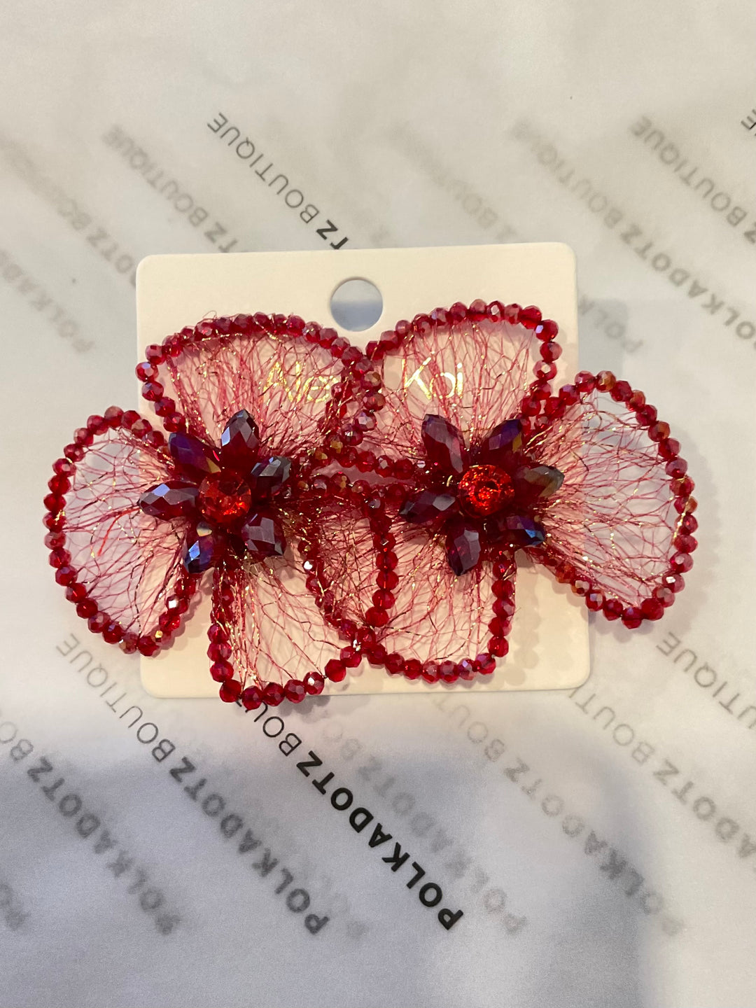 Organza Flower Statement Earrings