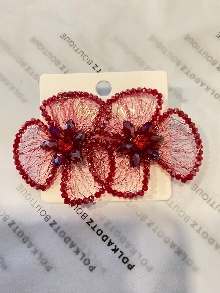 Organza Flower Statement Earrings
