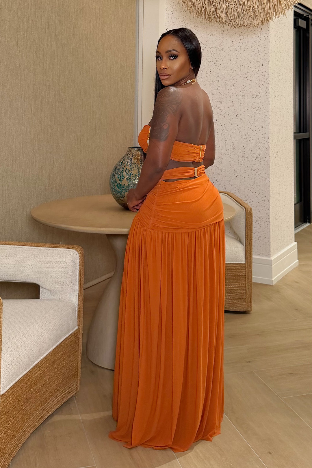 Sunset Siren Skirt Set [Orange]