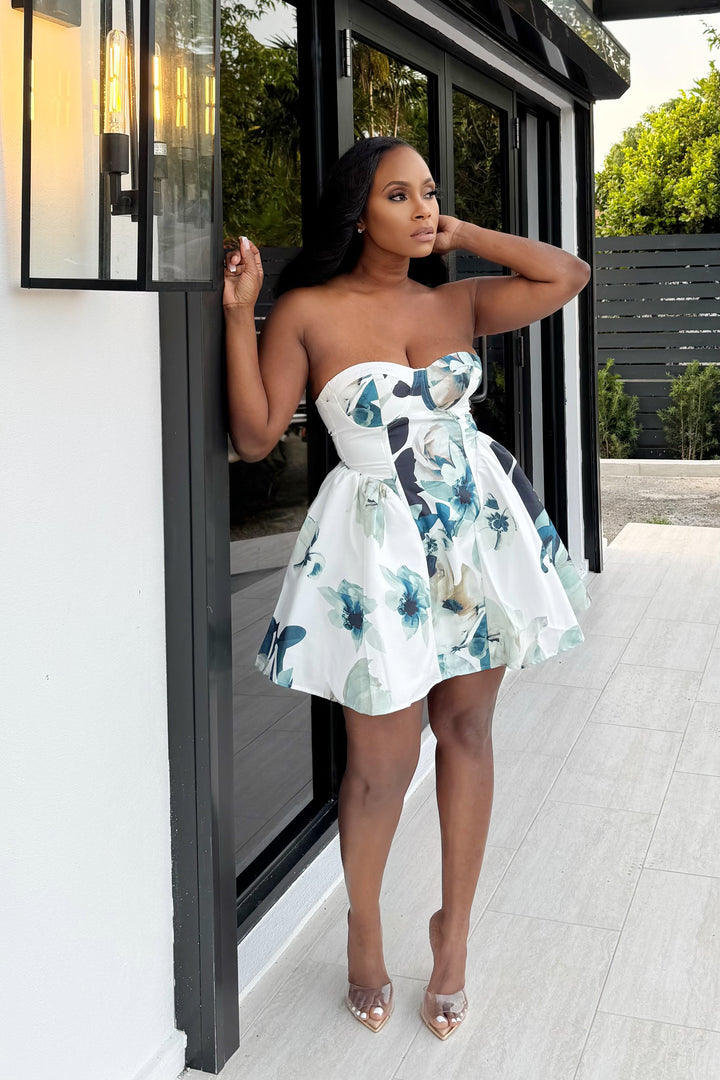 Bustier Doll baby dress (Blue Multi)