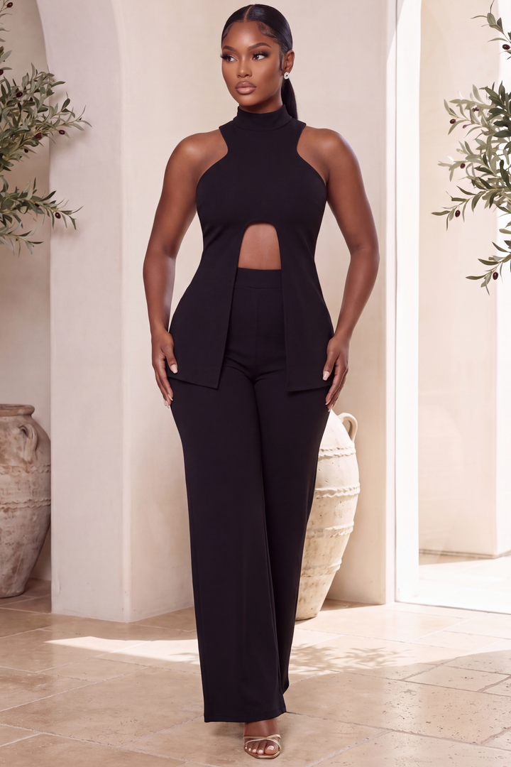 The Noelle Cutout Pant Set [Black]