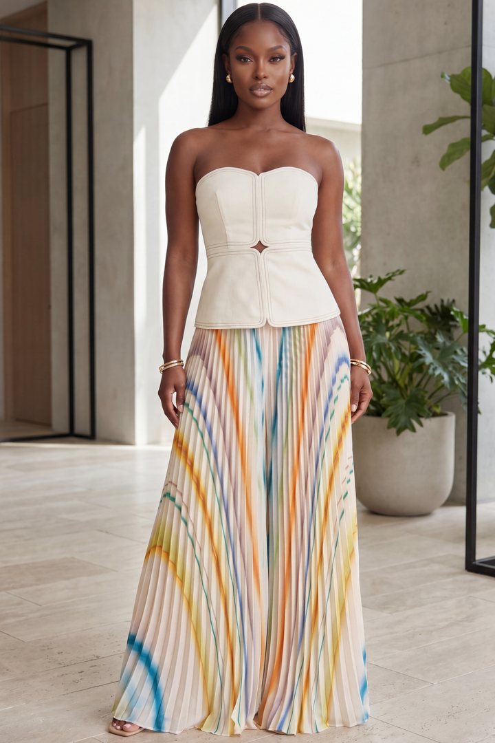 The Solstice Pleated Pants Set [Multi]