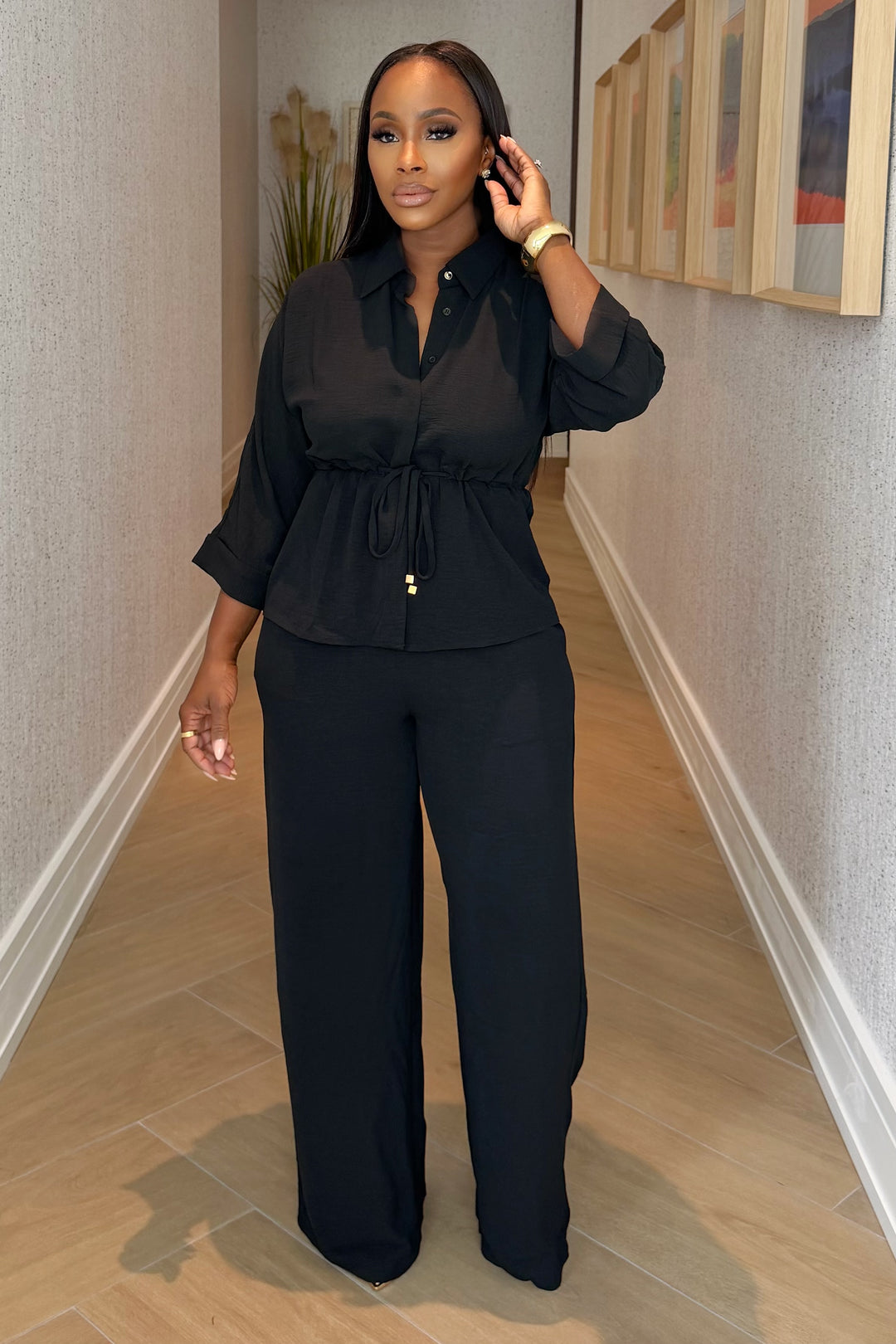 Sienna Chic Pant Set [Black]