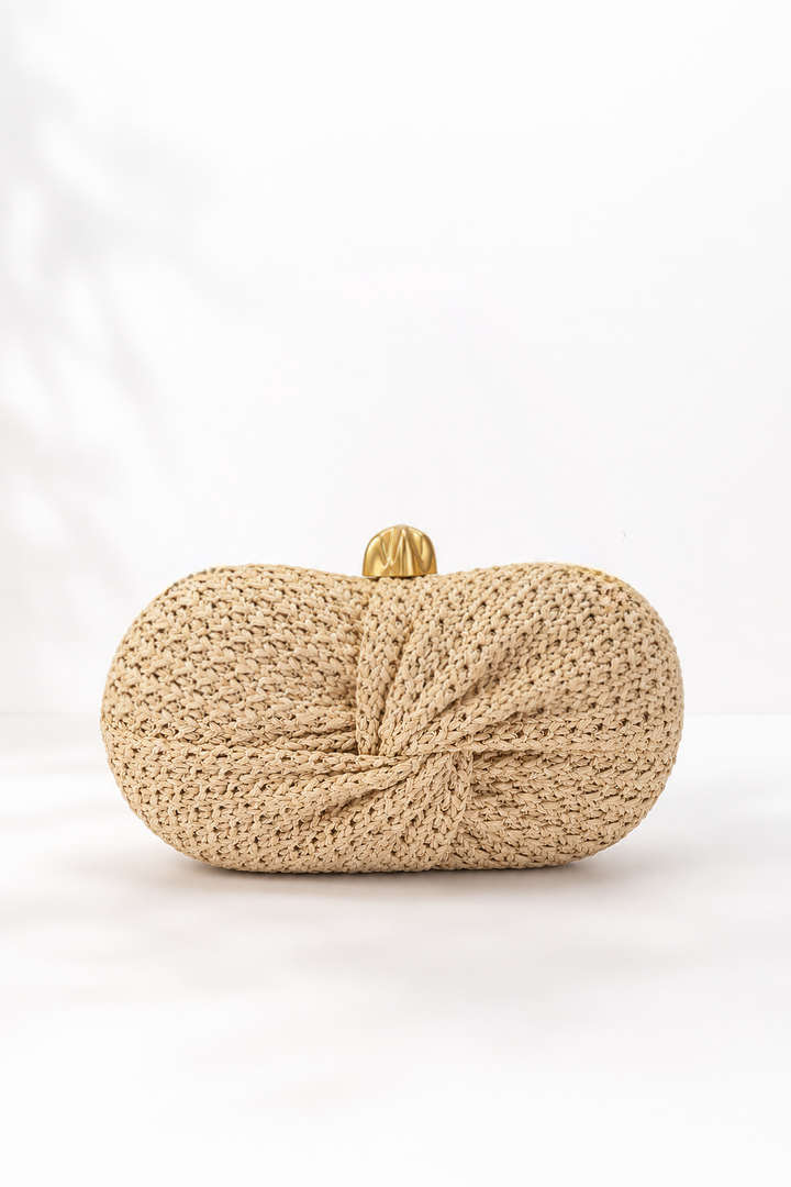 Into a knot Weave clutch