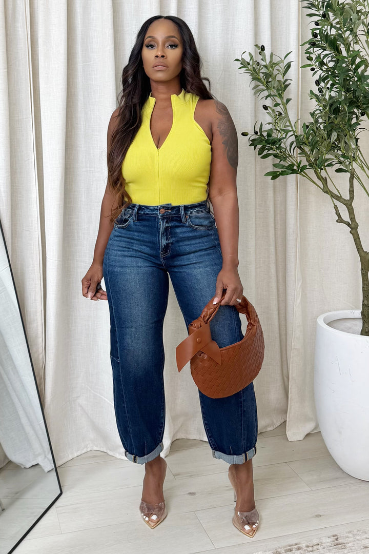 Sleeveless Ribbed Bodysuit