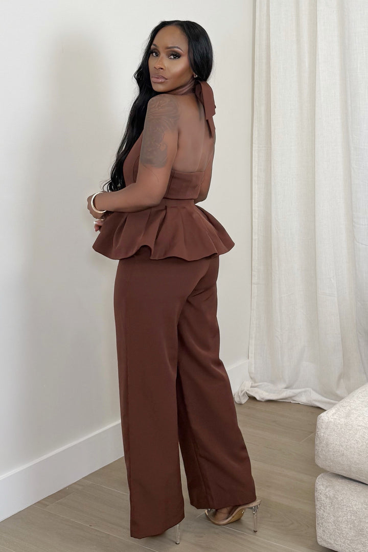 Chocolate Peplum Luxe Set