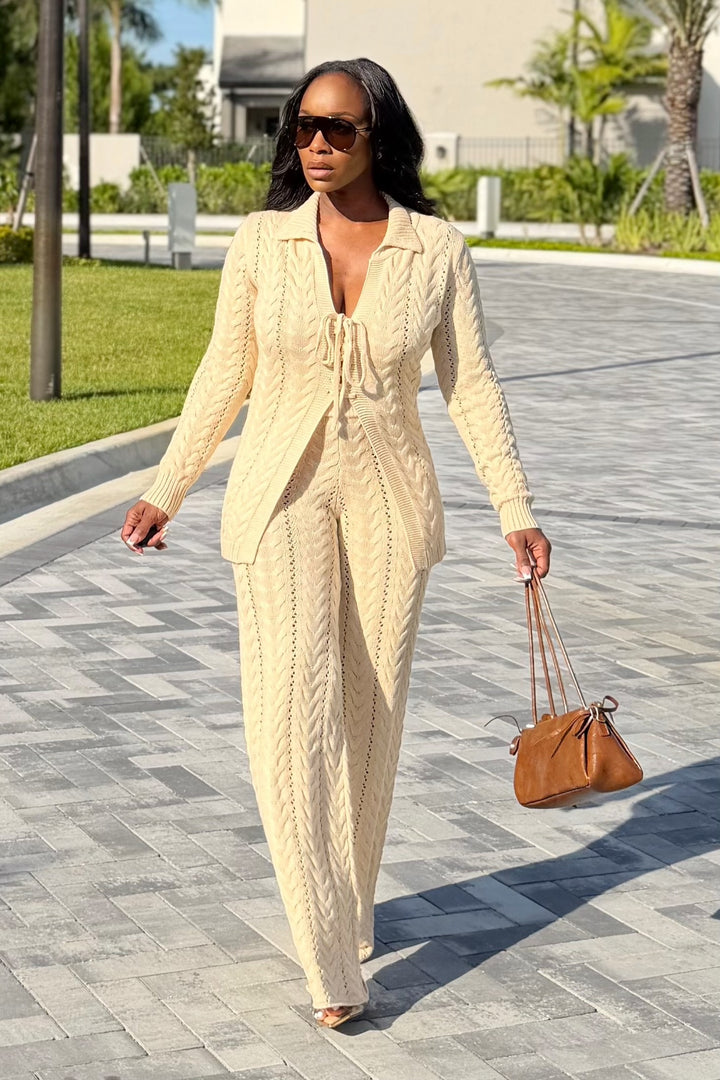 Knit Luxe Pant Set (Nude)(Preorder 12.11.25)