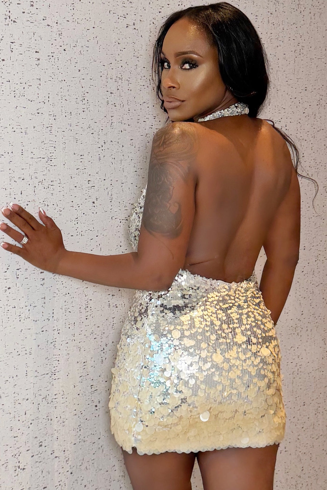 Golden Mirage Two tone Sequin Mini