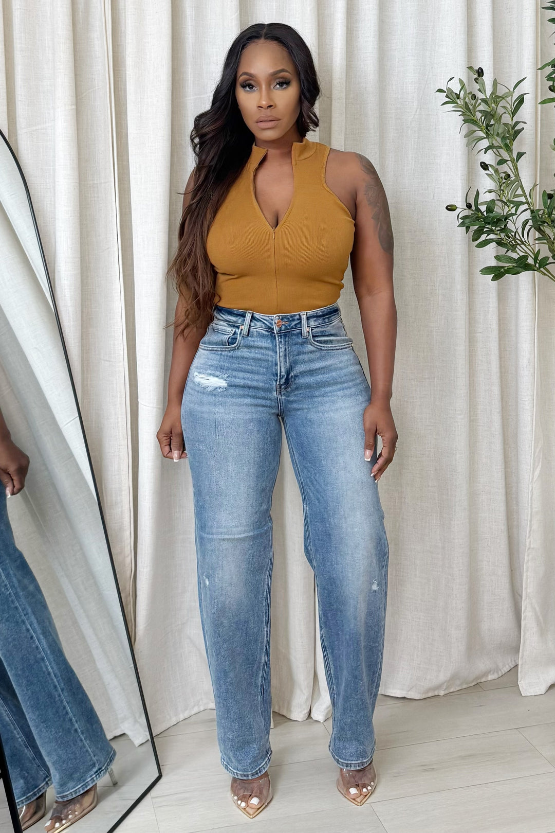 Sleeveless Ribbed Bodysuit