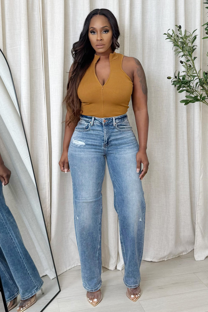 Sleeveless Ribbed Bodysuit