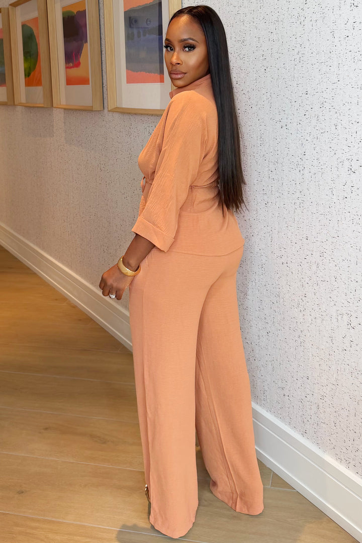 Sienna Chic Pant Set [Salmon]