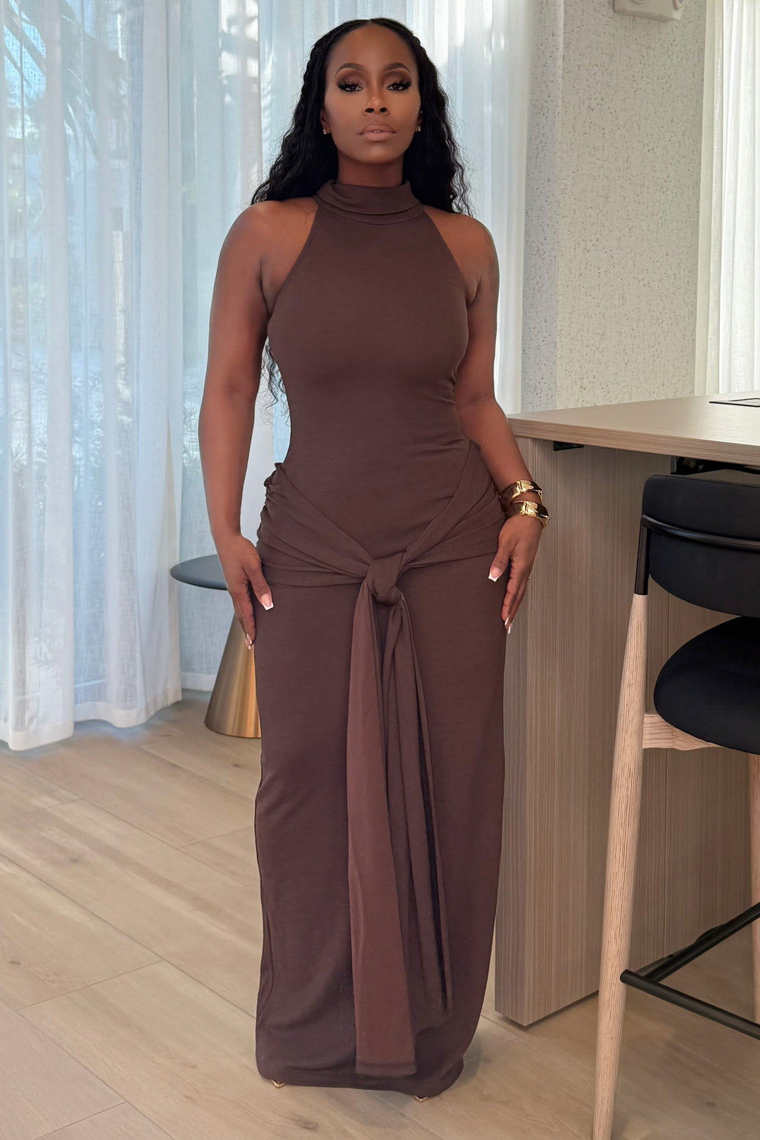 Cocoa Knot Maxi dress (Brown)