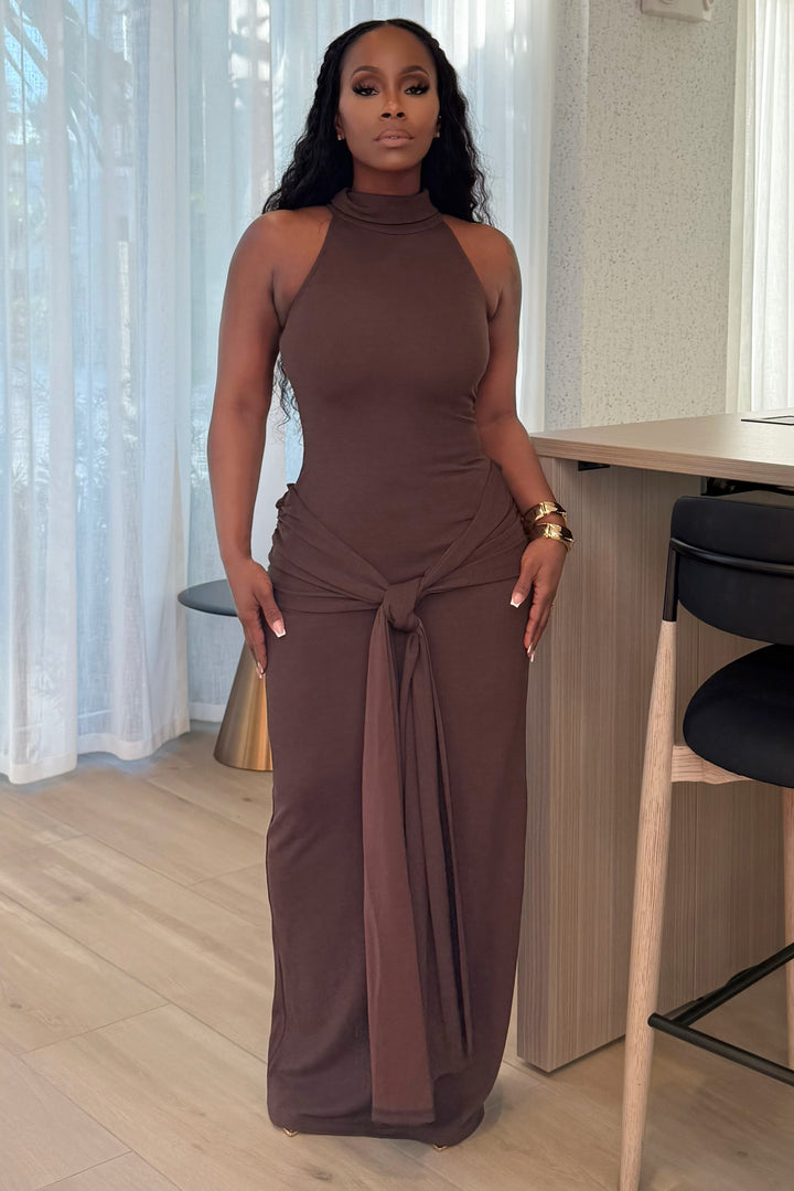 Cocoa Knot Maxi dress (Brown)
