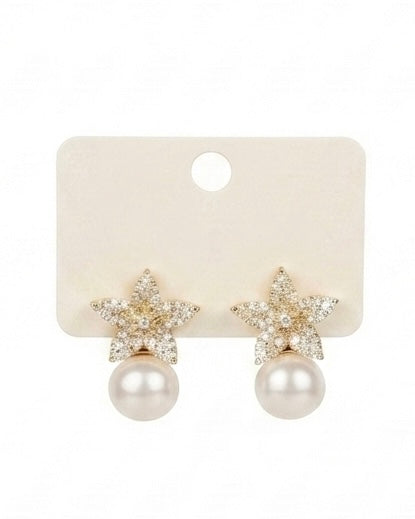 Luxe Orchid Pearl Earrings