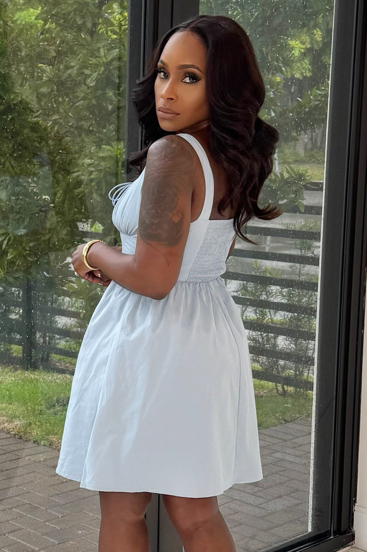 Pretty Chic Skater Mini Dress (Baby Blue)