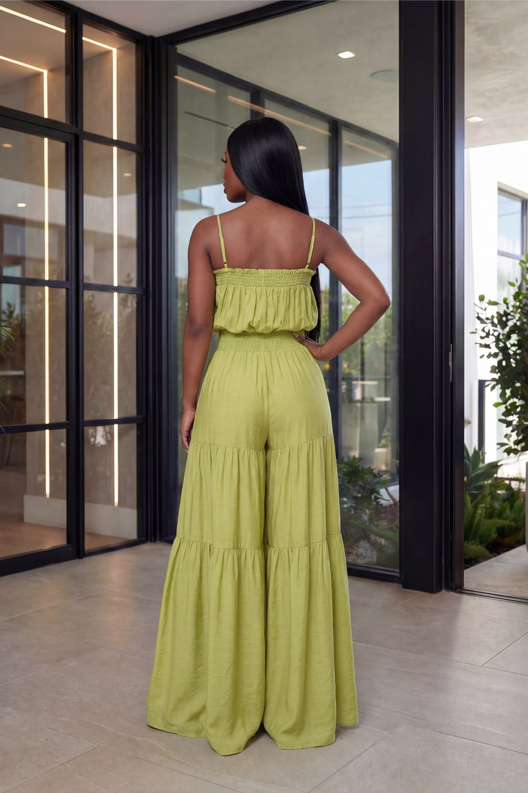 Olive Breeze Tiered Jumpsuit [Olive]