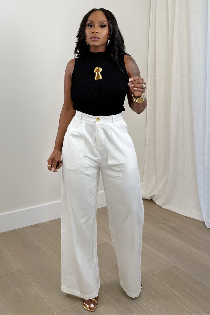 The Classic High waist Pant (White)