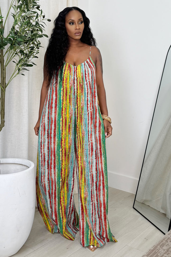 Pinstripe multi color jumpsuit