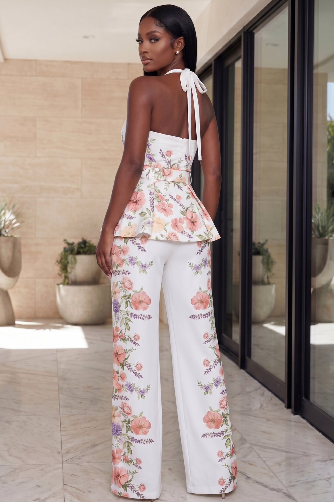 The Rosalie Peplum Pants Set [Multi]