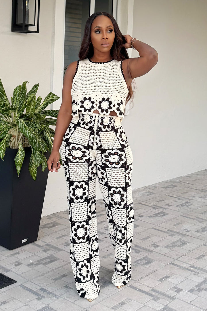 Resort Ready knit & Crop Pant Set