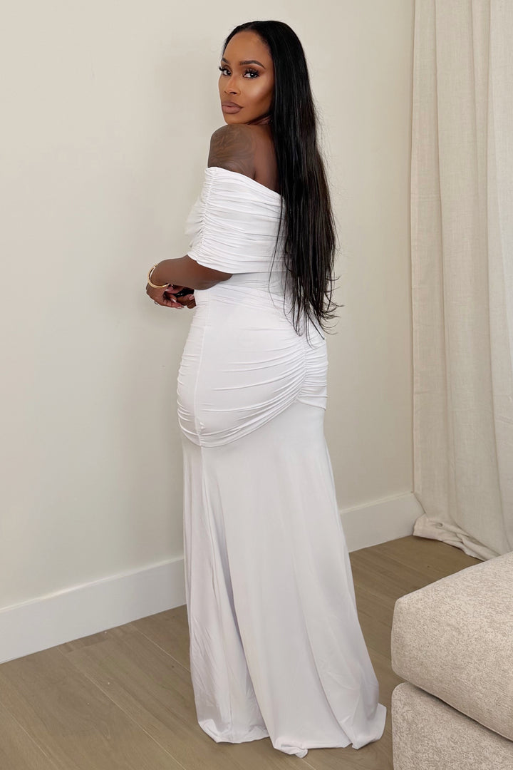 Pure Allure Ruched Gown [White]