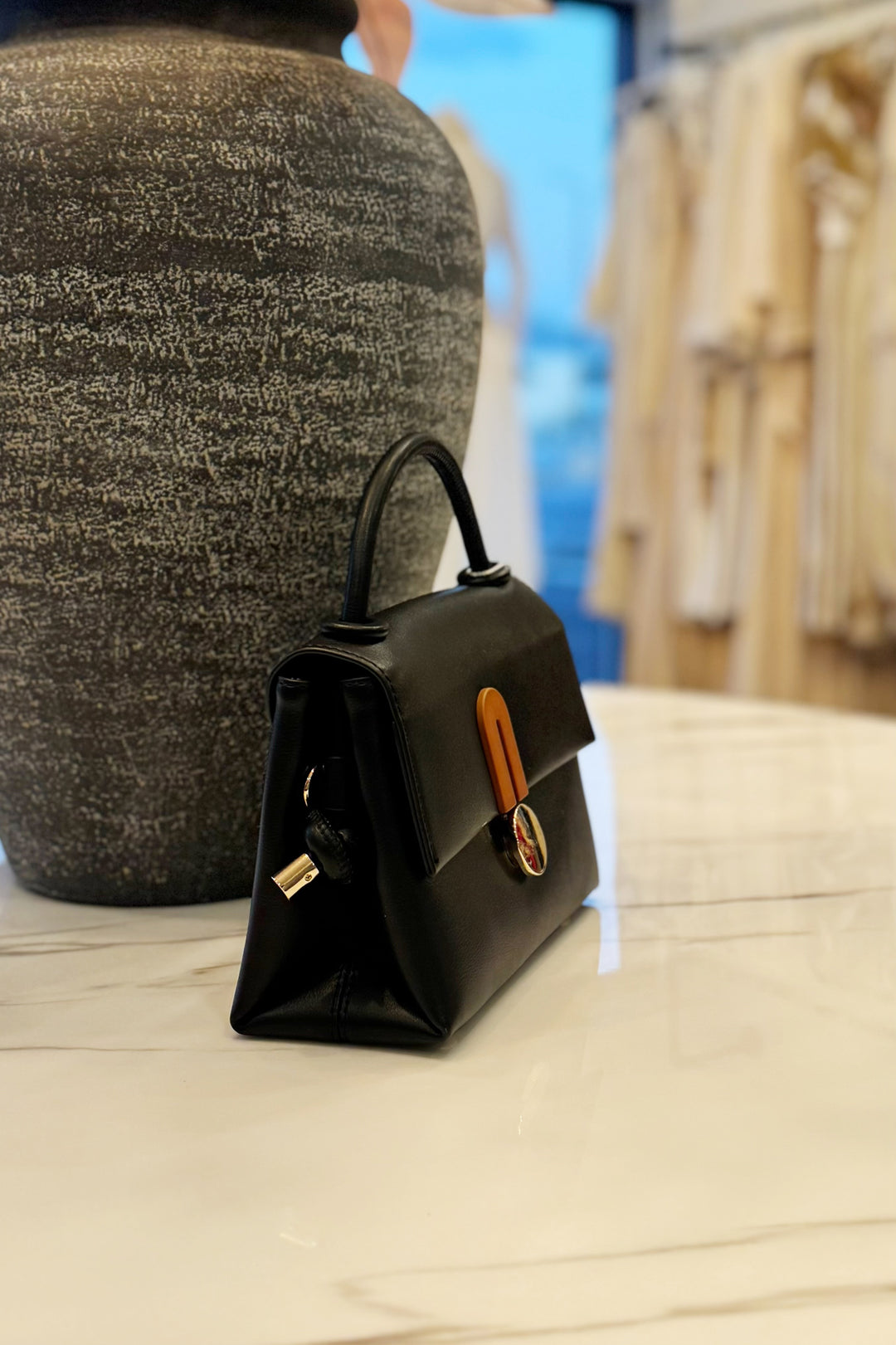 Wooden Clasp Handbag